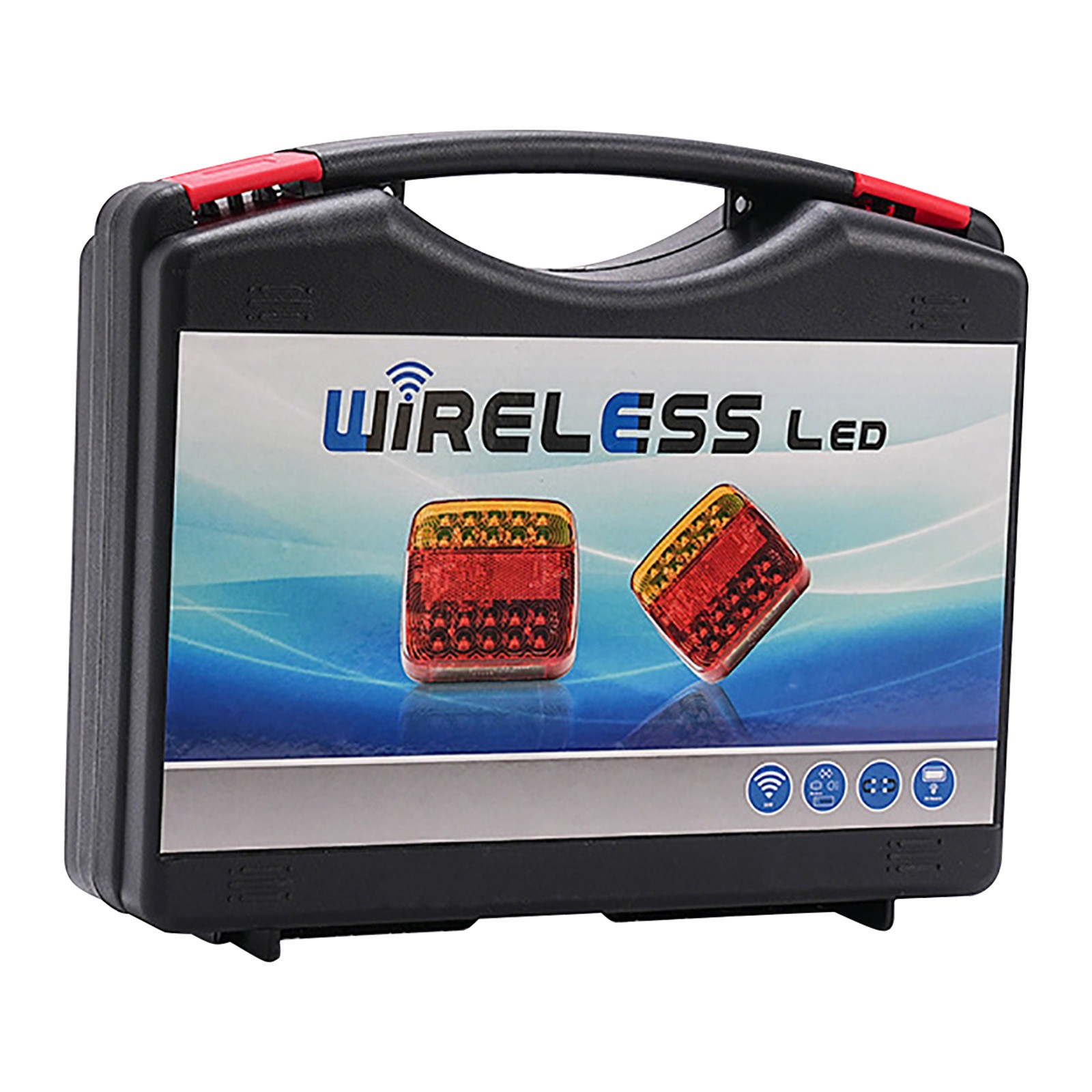 Aespoir Wireless Trailer Lights, Magnetic Trailer Light Kit, Rechargeable Towing Light Kit with Powerful Suction Base for Trucks, Boat, RV, Vehicle